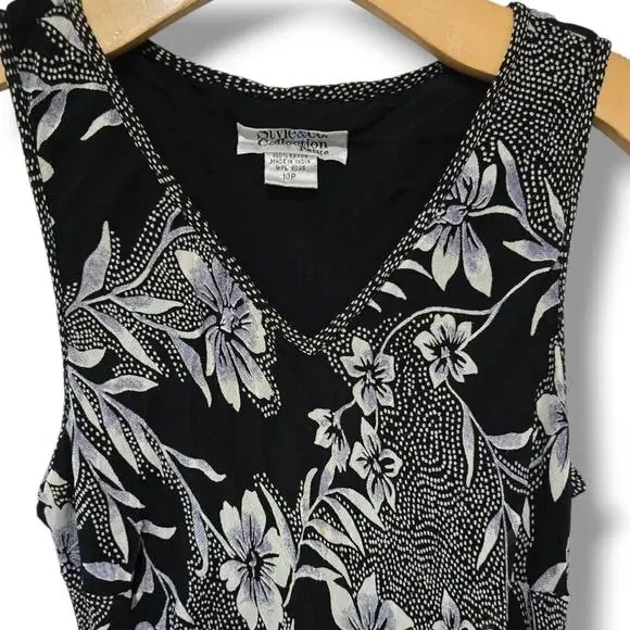 Style & Co Collection Petite Black Floral Maxi Dress – Size 10P gently used - Picture 2 of 8